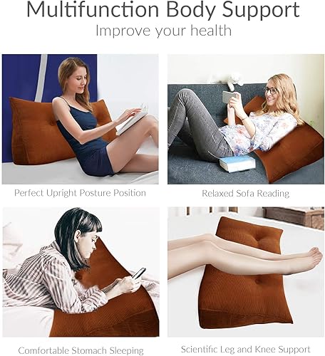 Miniatura 4 de Almohada de cuña para cabecero de dormitorio, almohada de lectura para la espalda, soporte para sentarse en la cama, cojín lumbar, posicionamiento
