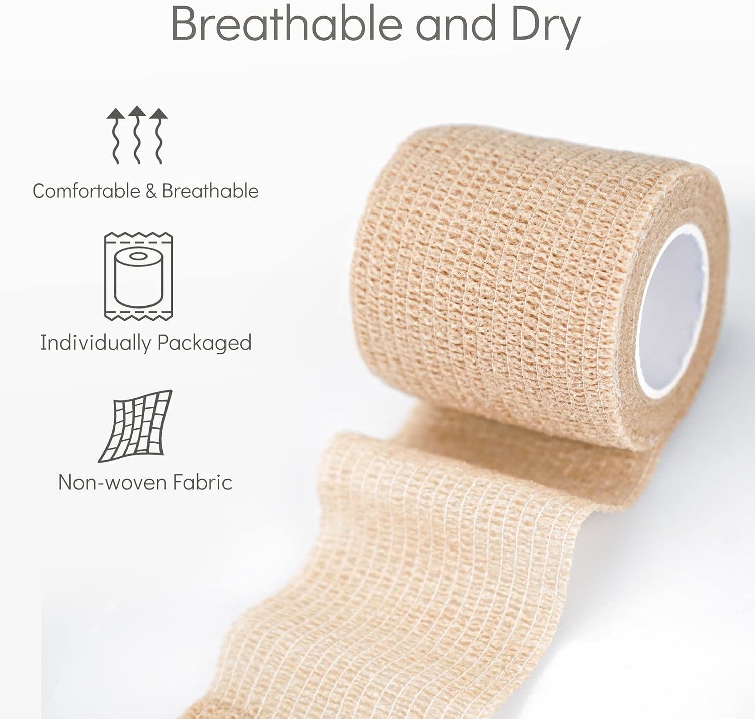 Metene Self Adhesive Bandage Wrap 12 Pack, Athletic Tape 2 Inches X 5 Yards, Sports Tape, Breathable, Waterproof, Elastic Bandage for Sports, Wrist and Ankle Wrap Tape, Non-Woven Bandage : Health & Household