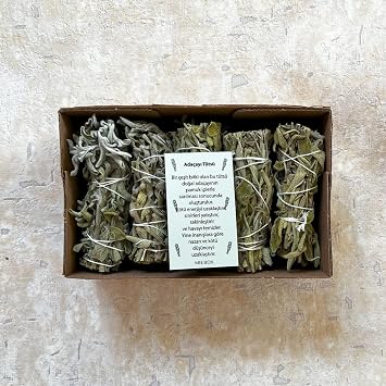 Organik Adaçayı Tütsü 5 Adet (Natural White Sage Incense, Aura Cleansing White Sage, Enerji ve Arınma Seti)