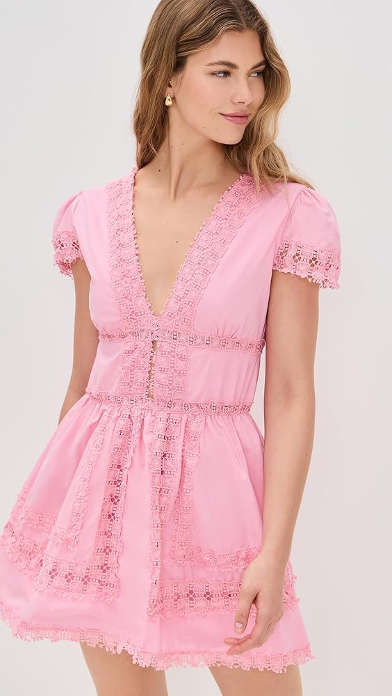peixoto embroidered lace cover-up mini dress Piper Dress – Peixoto Wear main image 1