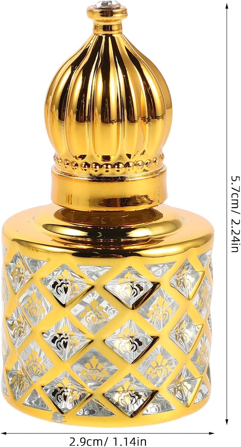 PATKAW 3pcs 8ml Glass Roller Perfume Bottles, Refillable Decorative Fragrance Containers with Controlled Application, Elegant Vintage Design for Dating and Offices