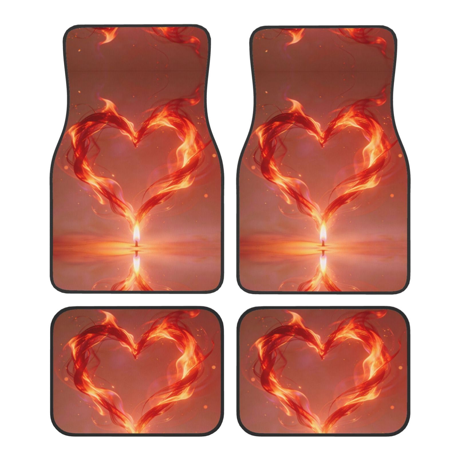 Candlelight Love Print kompletny zestaw dywaników samochodowych na wszystkie pory roku, łatwy montaż