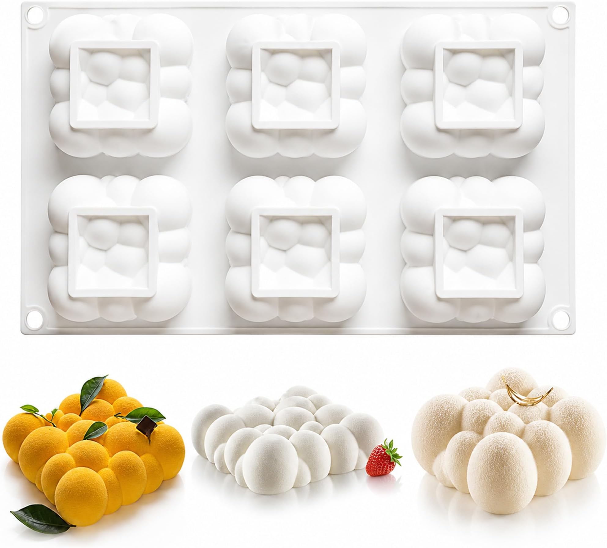 OCPO Kitchen Cloud Silicone Mold for Baking Mousse Cake, 6 Cavities