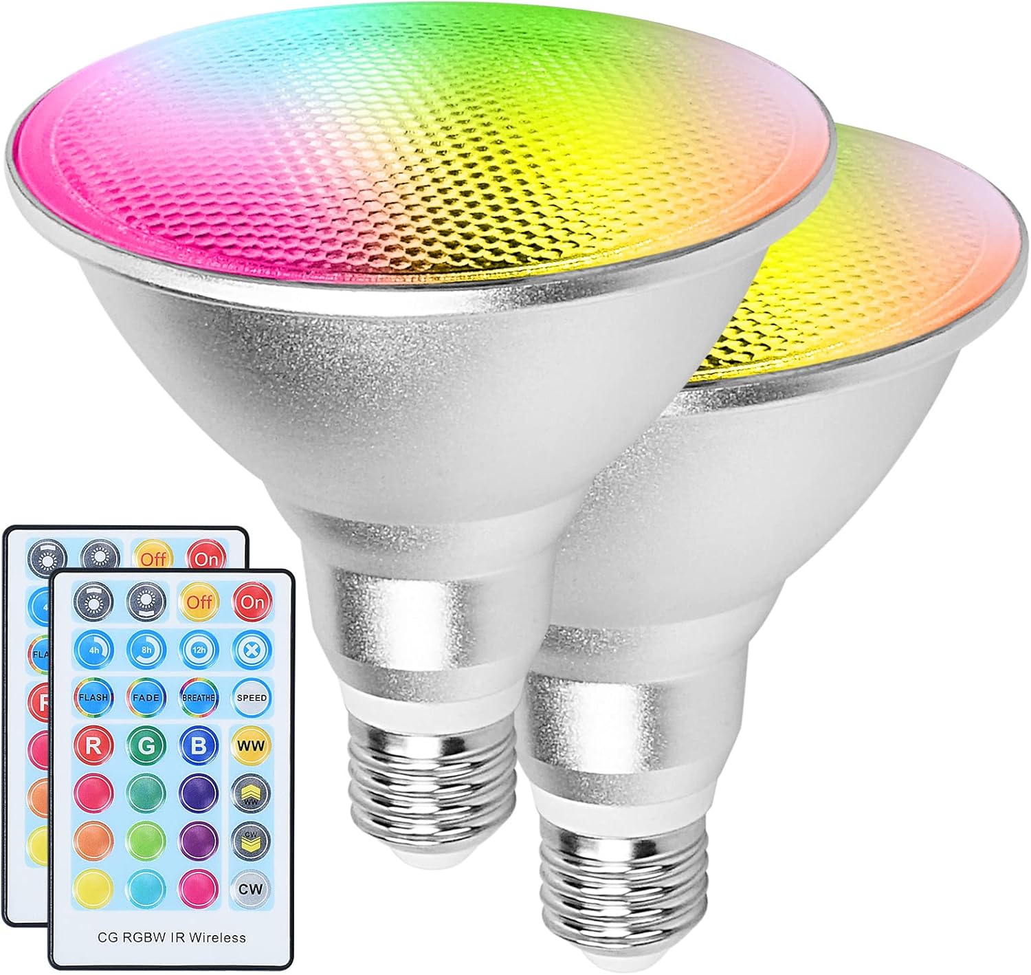 UOOIUMOY LED Par38 Flood Light Bulb Waterproof Outdoor, Color Changing