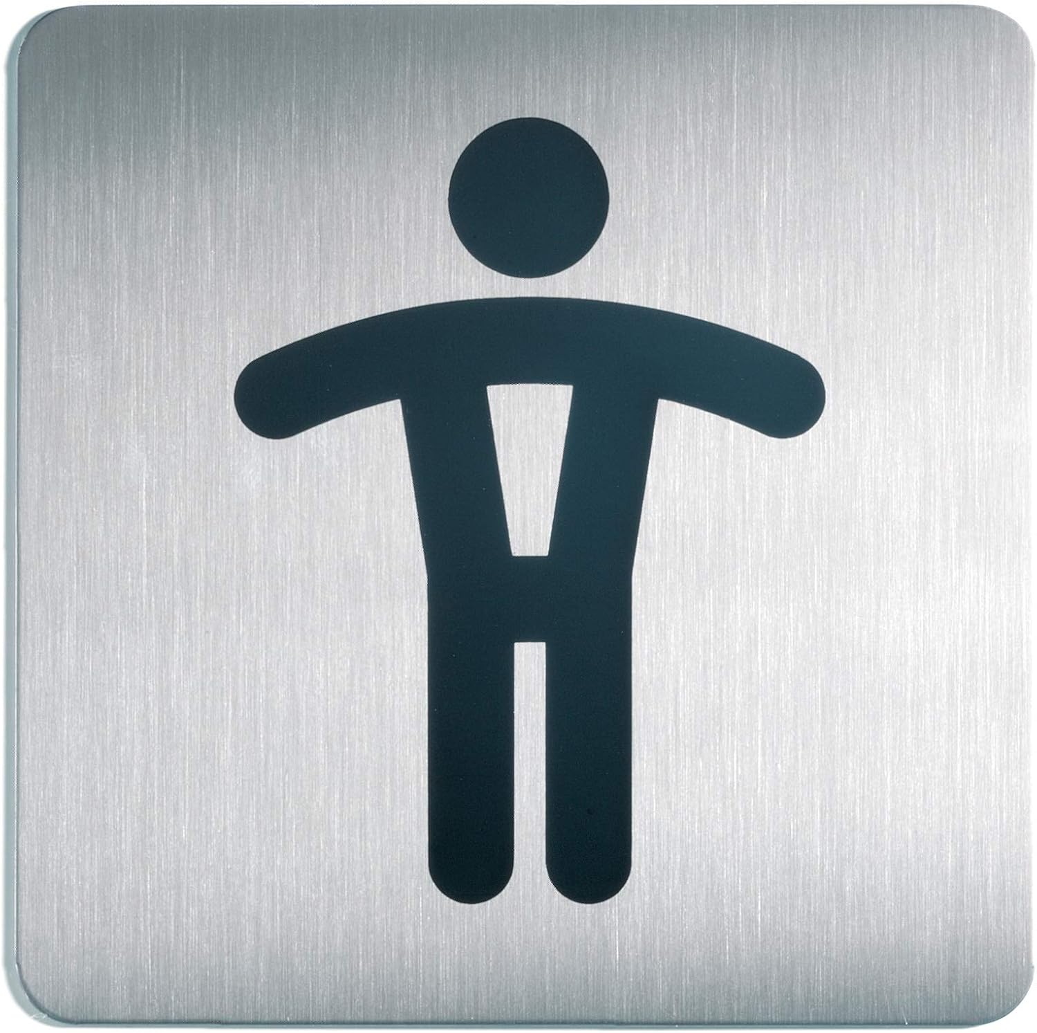 Durable 495423 Square Pictogram 150 x 150 mm Brushed Stainless Steel Men's Toilet