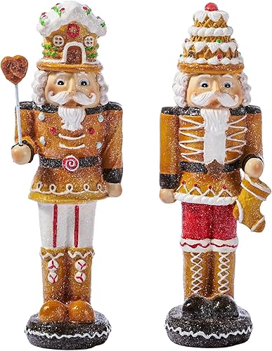 Miniatura 9 de WDS WONDROUS Decoraciones navideñas, figuras de muñeco de nieve de cerámica con juego de 2 unidades, bonitas figuras iluminadas con LED, adornos de