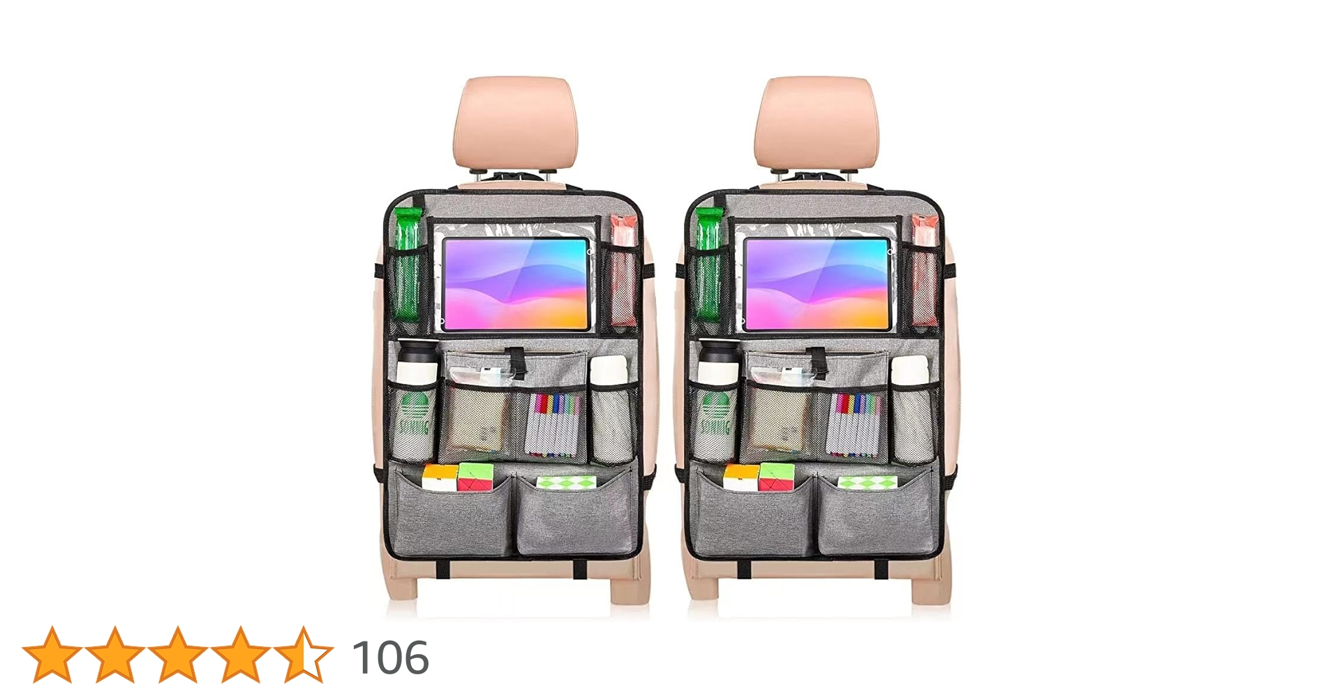 YooGoal Car Seat Organizer, 2 Pack Back Seat Organizer For