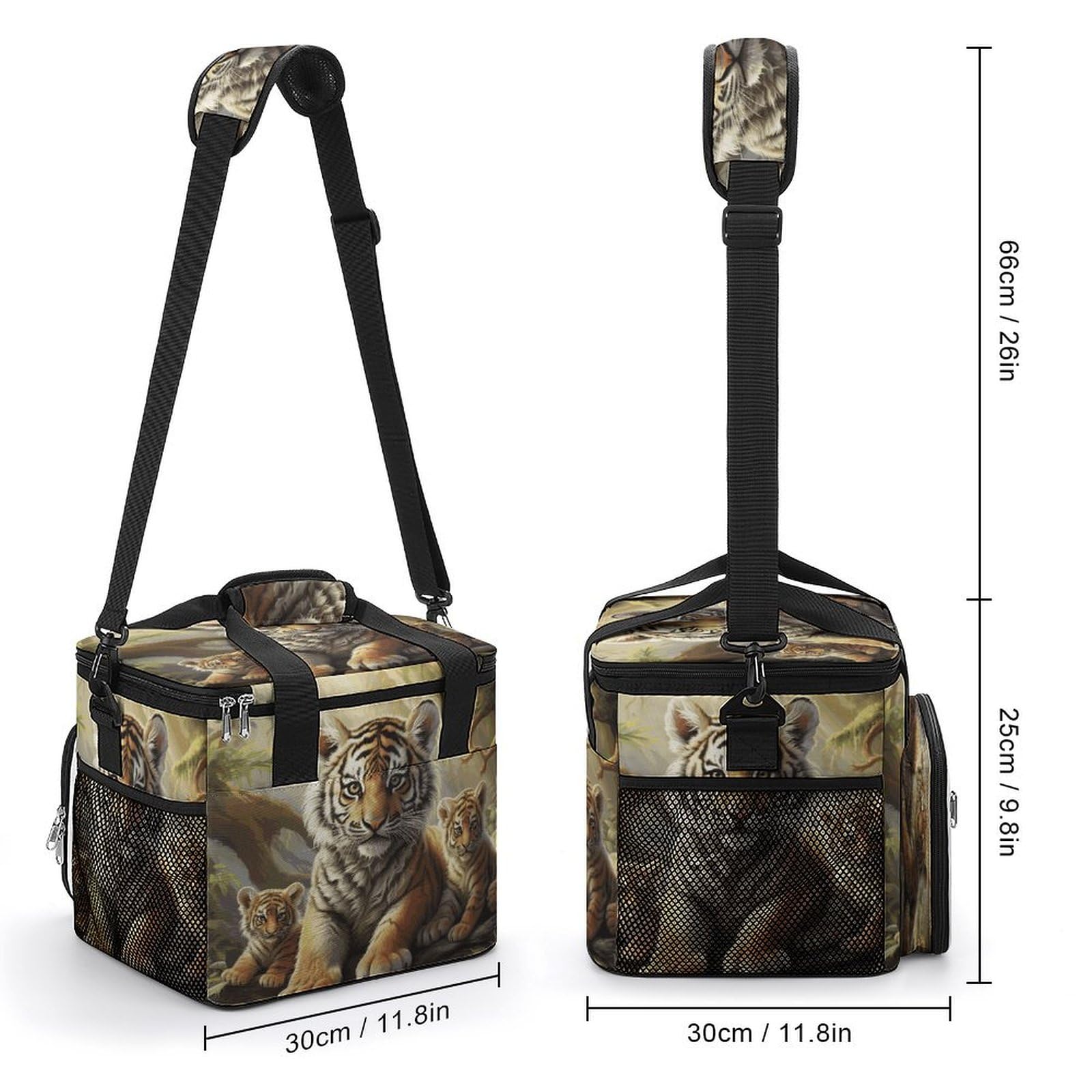 Jungle Tigers, borsa termica con stampa di grande capacità, a prova di perdite, per picnic, viaggi e avventure all'aria aperta