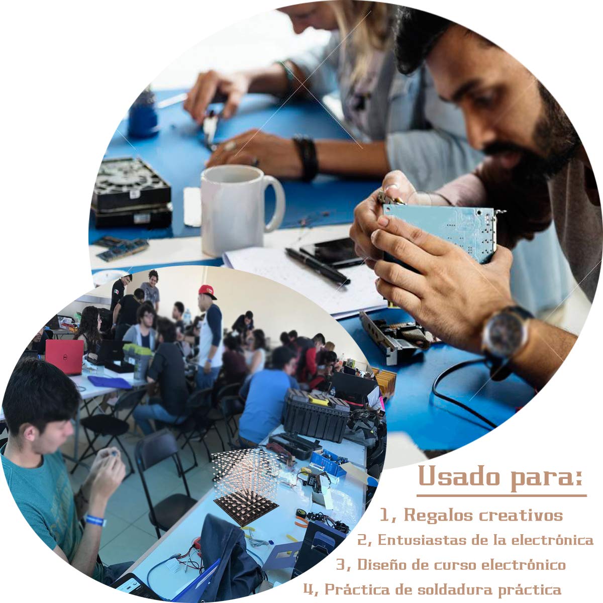 3D Led Cube Kit Diy Soldering Project 8x8x8 Led Light Cube Diy Kits electrónicos Kit de aprendizaje de soldadura programable (3D8S-MULTI)
