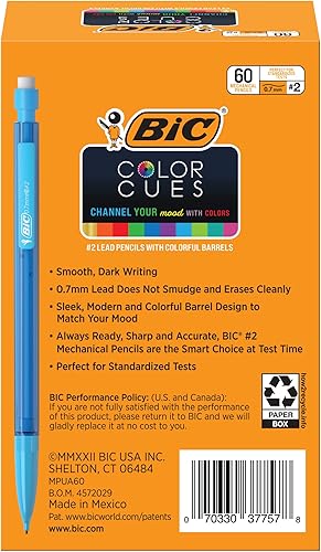 Miniatura 2 de BIC Color Cues - Juego de lápices mecánicos, paquete de 60 unidades, negro, divertidos lápices de colores para la escuela, perfecto para suministros