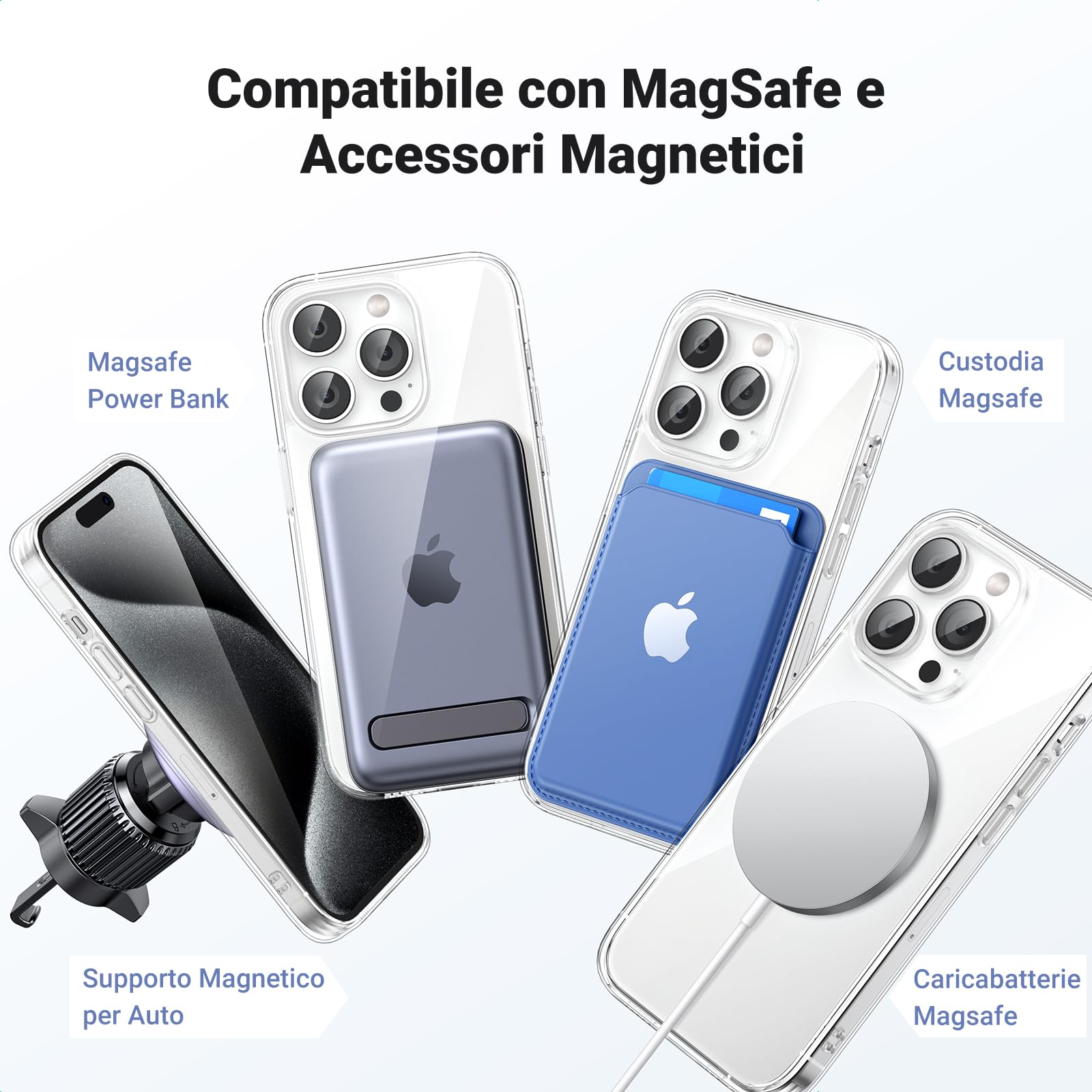 UGREEN Anello Universale Magnetico da Attaccare al Supporto e Accessori MagSafe, Compatibile con iPhone 17 Pro Max Air/16/15/14, Galaxy S25/S24 etc, 2 Pezzi,Nero