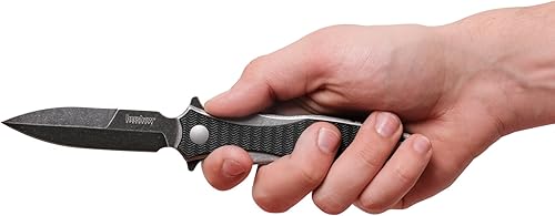 Miniatura 8 de Kershaw Decimus - Cuchillo de bolsillo (1559) diseño Rick Hinderer hoja de molienda de bayoneta de un solo borde de 3.25 pulgadas con acabado negro