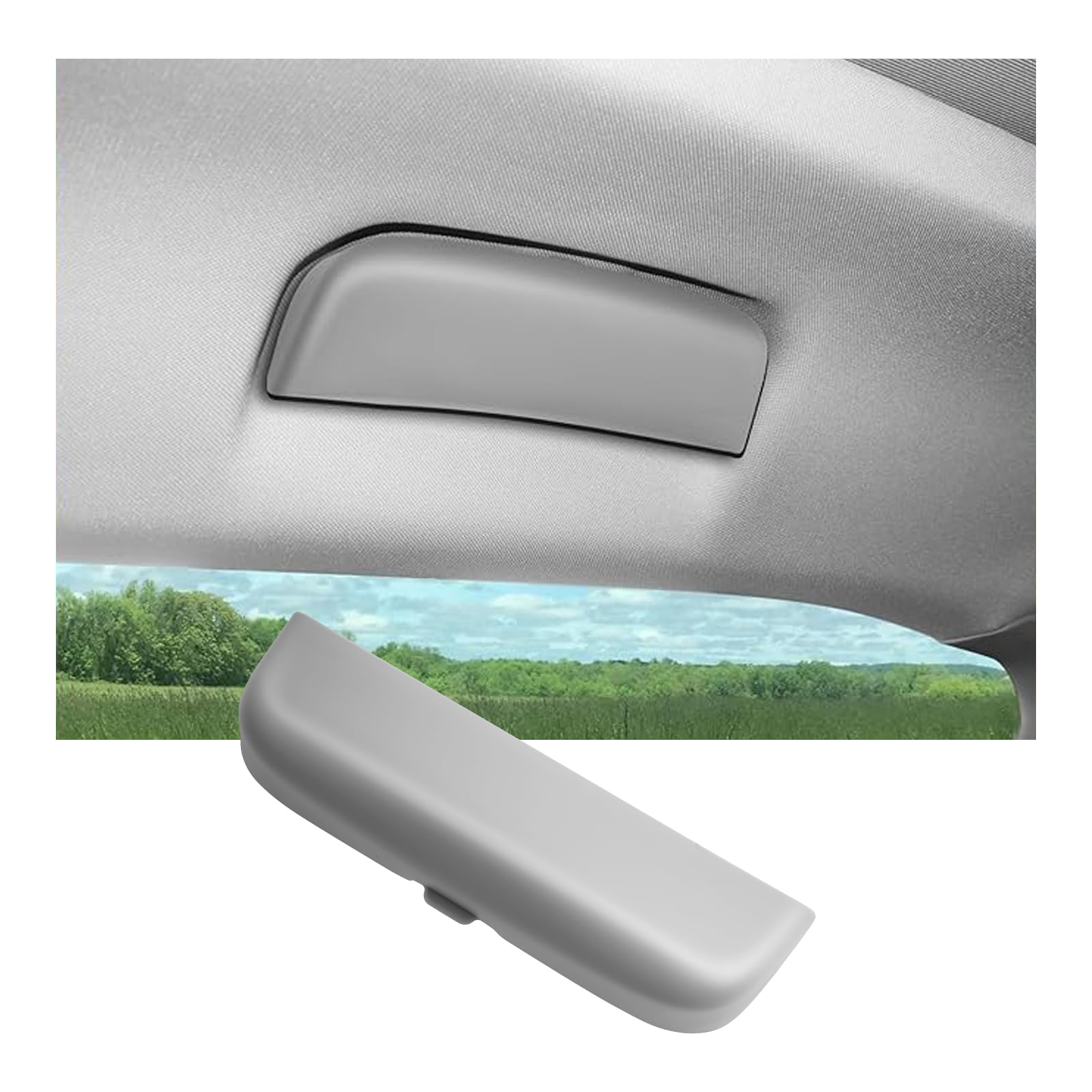 SKTU Auto Brillenetui kompatibel mit Opel Corsa F/Astra L/Grandland X Sonnenbrillenhalter Brillen Aufbewahrungsbox ABS-Material Grau