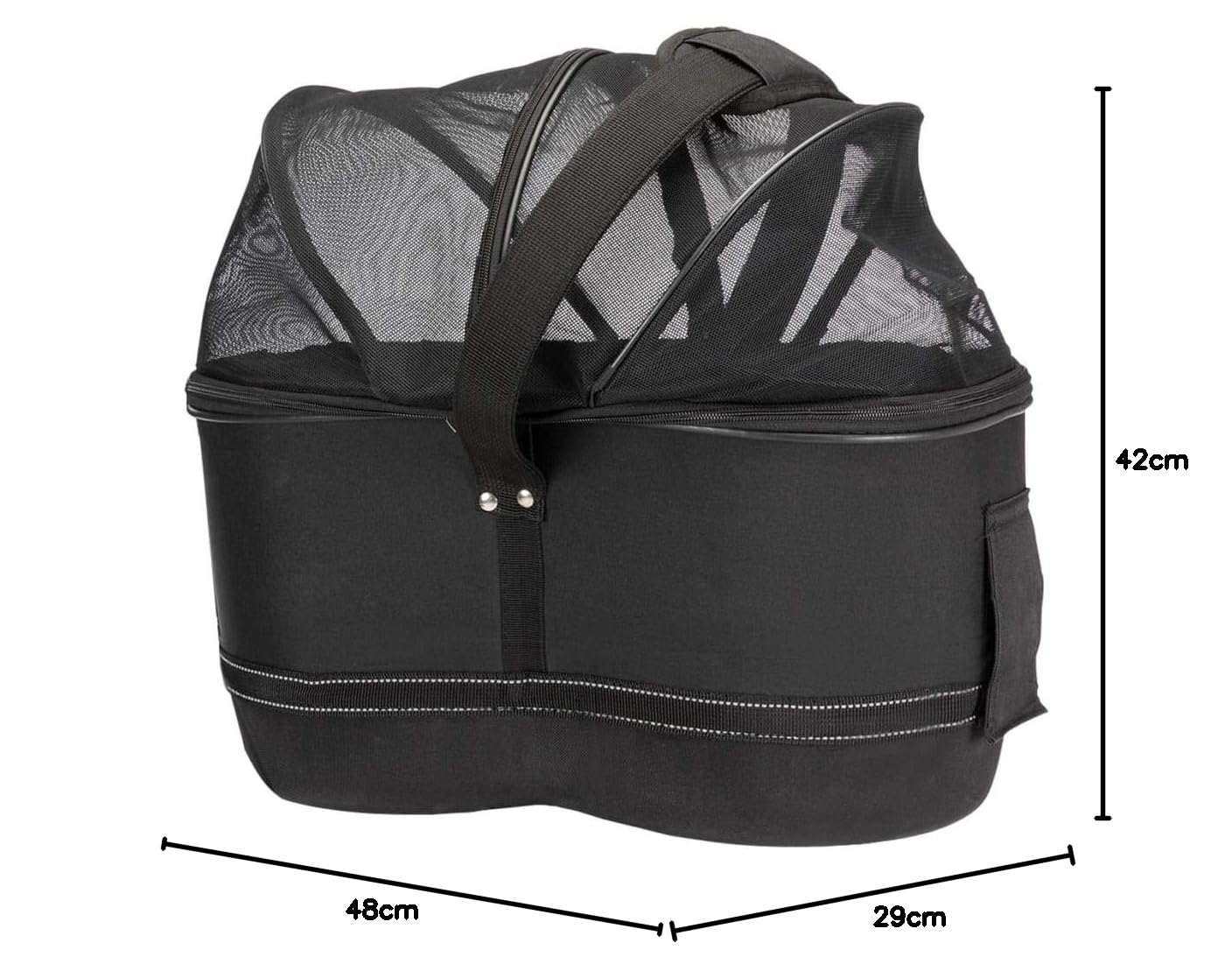 TRIXIE 13111 - Cestino per Bicicletta per Portapacchi Stretto, Eva, 29 × 42 × 48 cm, Colore: Nero
