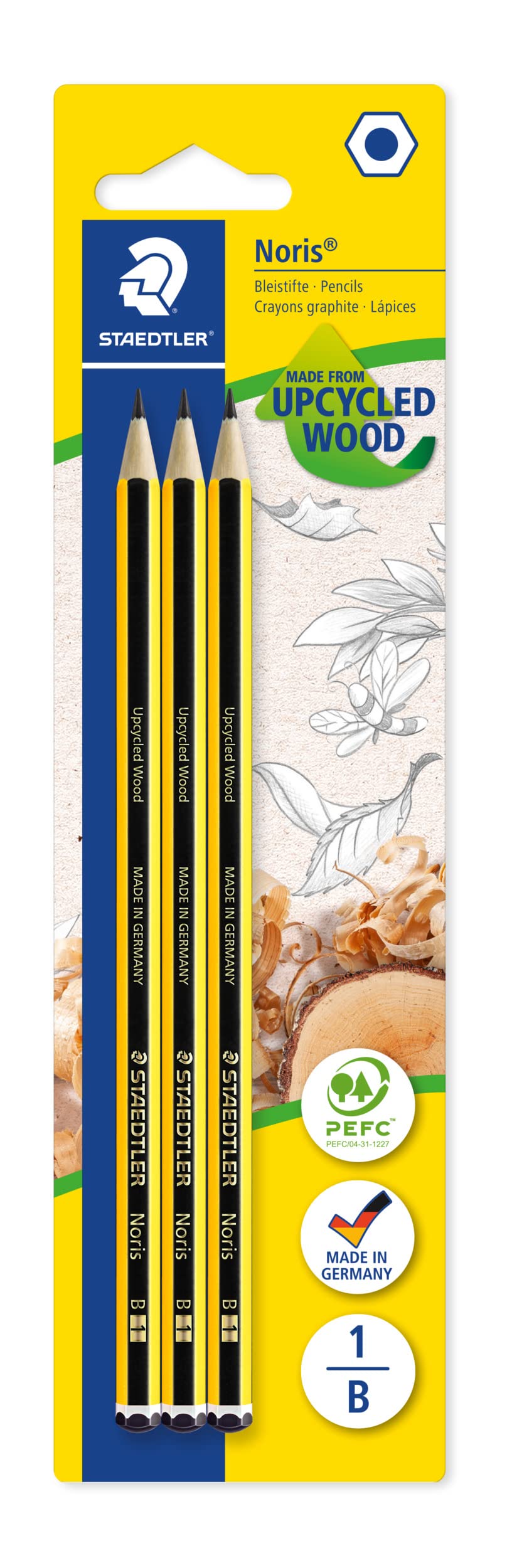 Staedtler Noris Pencil 120-1BK3DA B 3-Piece Blister Pack