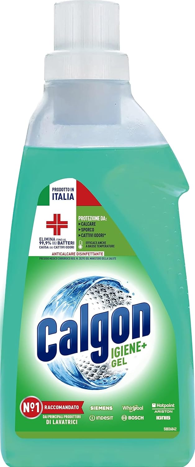 Calgon Igiene+ Gel Anticalcare, Additivo Anticalare per Lavatrici, 1.5l di Anticalcare Disinfettante