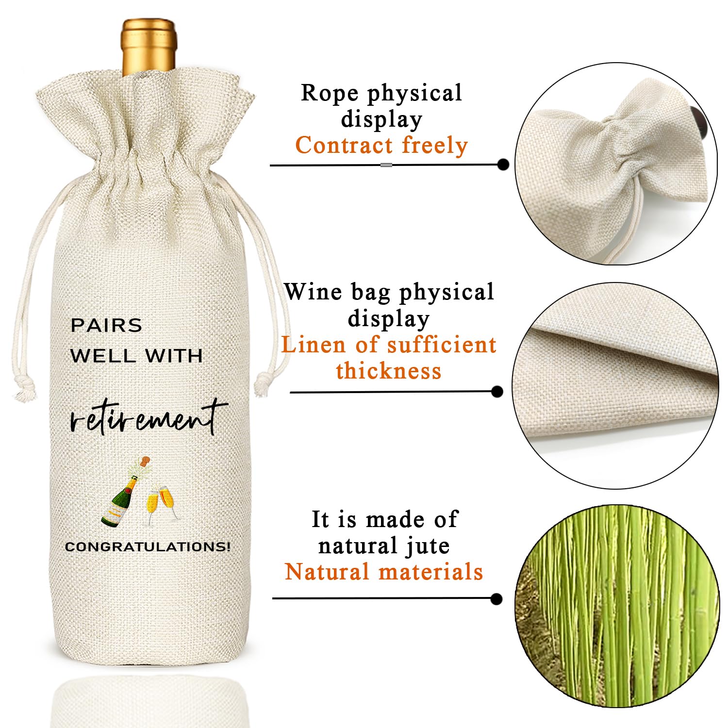 Regalos de jubilación para mujeres, regalos de jubilación para hombres, el mejor regalo de bolsa de vino de jubilación, decoración de fiesta de jubilación, regalos de jubilación para compañeros de
