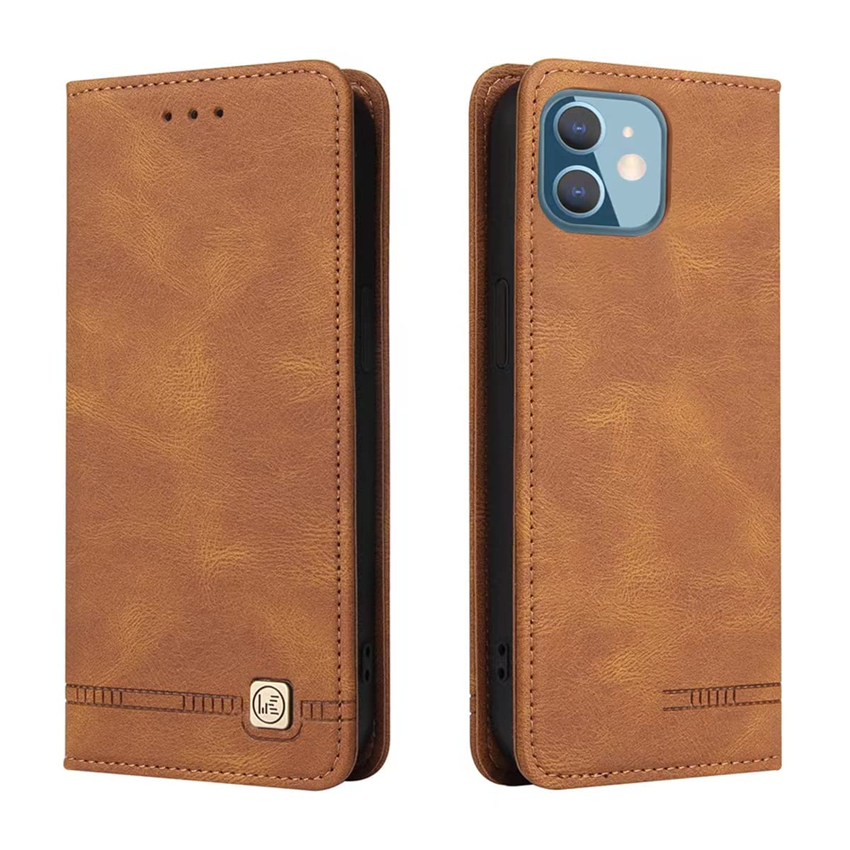 FEPULI iPhone 11 Flip Case, Wallet Case for iPhone 11 6.1 inch with [Shockproof TPU Interior Case] Credit Card Holder, PU Flip Folio Book Full Body Protection Phone Case (Brown)
