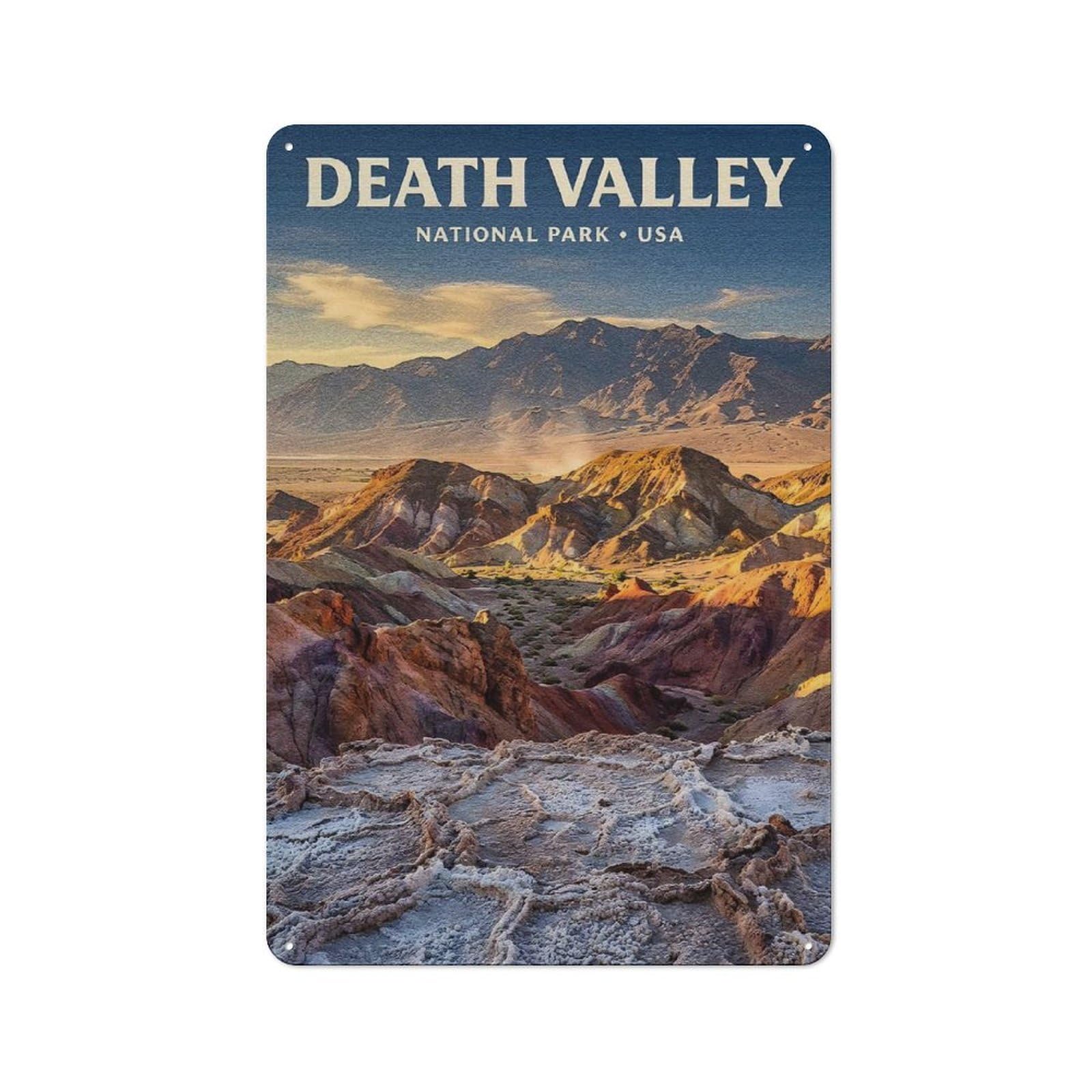 Junmoney Style-2 Death Valley National Park Classic Metal Wall Decor 30X20cm, Office Metal Sign For Workspace, Cafe, Shop Or Desk Area