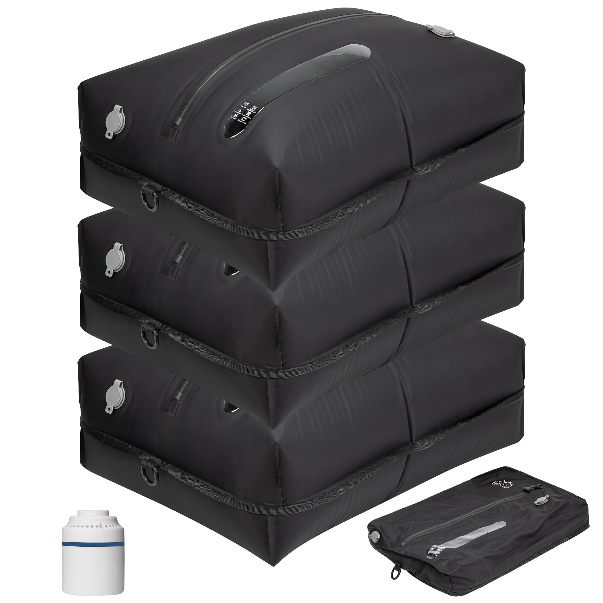 Sac Aspiration Sous Vide Vetement Voyage Réutilisable TPU Sac Voyage de Compression avec d'étanchéité Zip Cubes D'emballage Etanches pour Valise Sac à Dos Bagage à Main (3 Pièces + 1 Pompe)