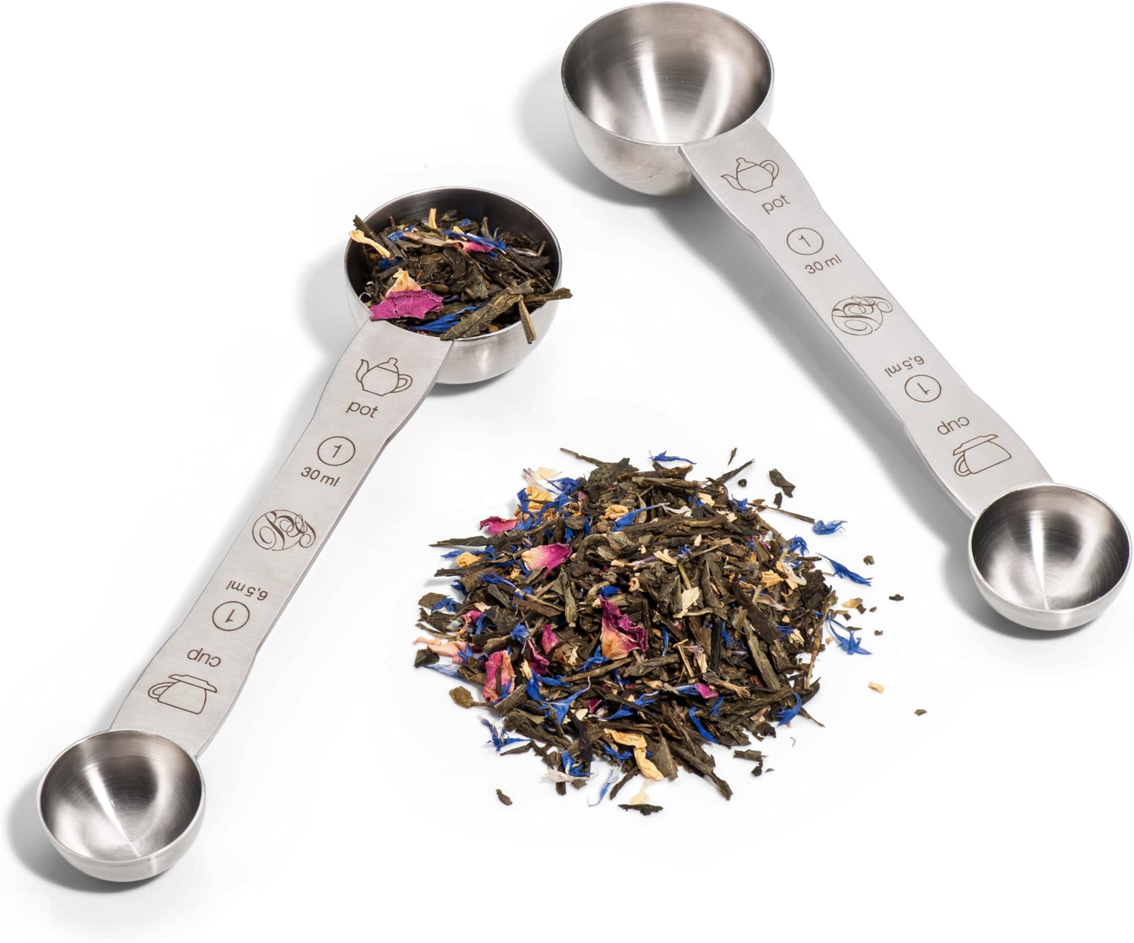 Lnngub 2 Stück Kaffeelöffel Edelstahl - 30ml Messlöffel Mit Langem Griff Für Kaffee & Gewürze