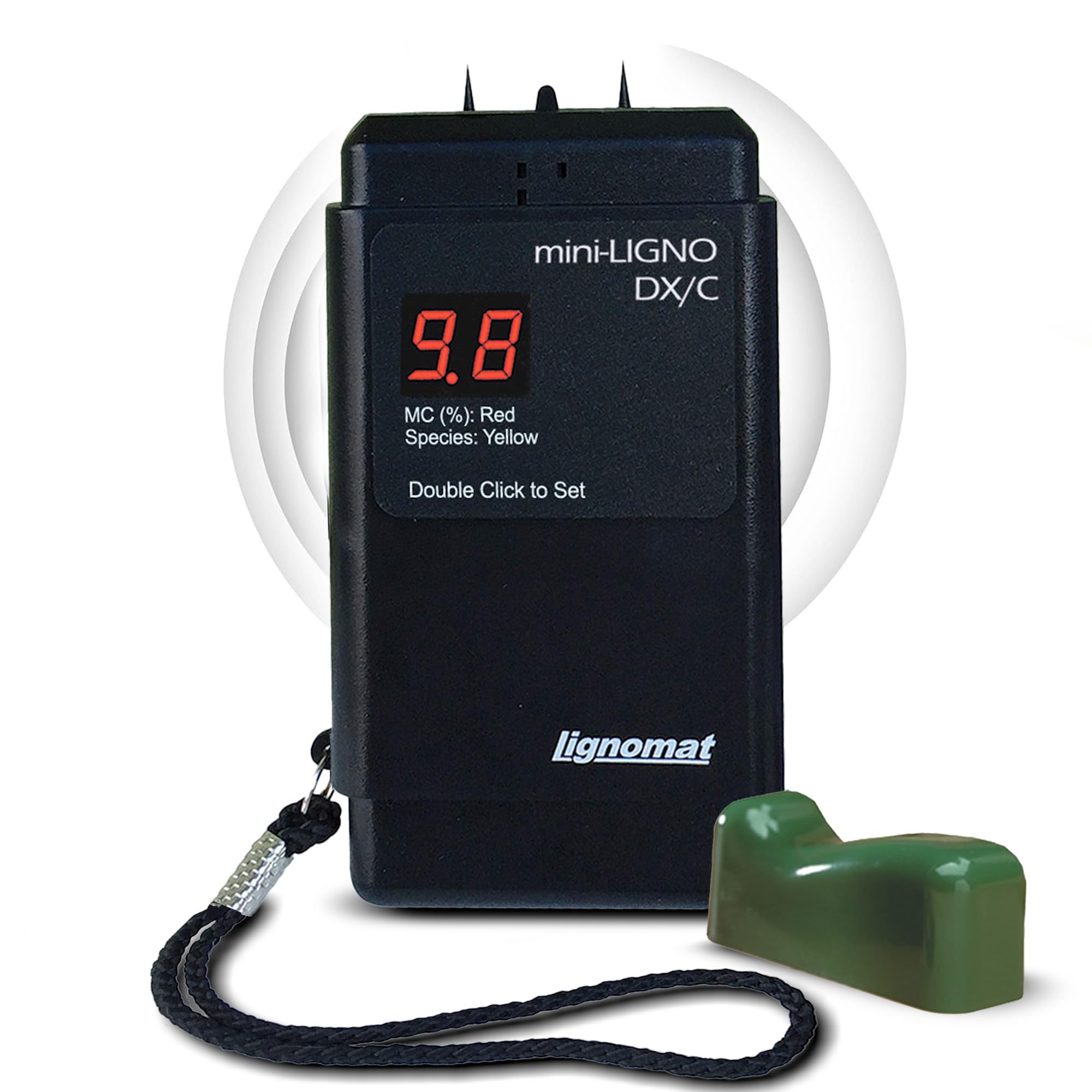 Lignomat mini-Ligno DX/C - Professional Pin Type Wood Moisture Meter for Firewood, Concrete, Subfloors, OSB, Drywall, Flooring with LED Display & 46 Settings