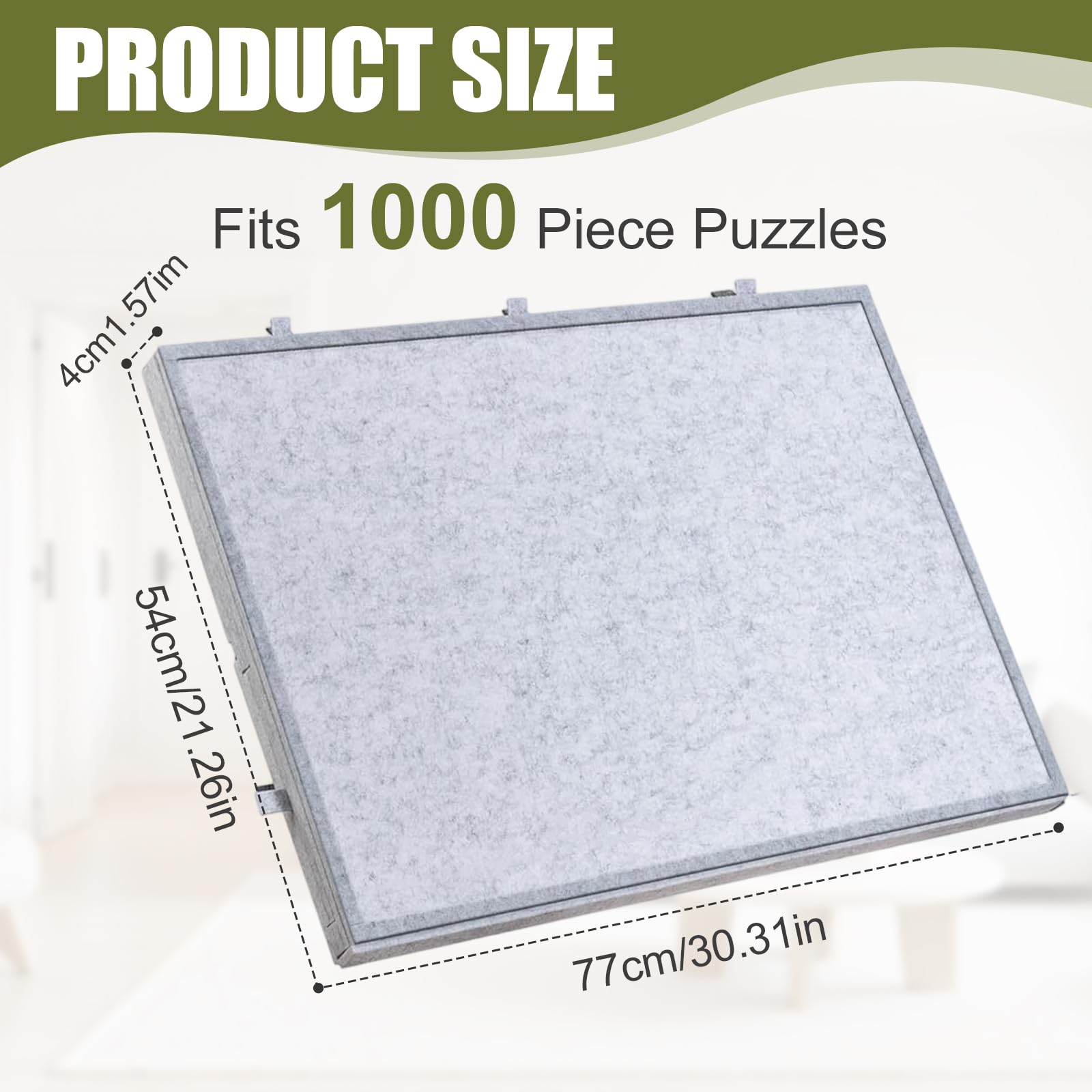 Mesa de rompecabezas 2 en 1 basculante de fieltro plegable y tabla de clasificar puzles con 5 cajas clasificadoras, para 1000-1500 piezas, antideslizante y ergonómica, para adultos (gris claro, 1000