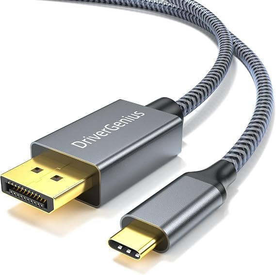 DriverGenius 8K USB Type C to DisplayPort 1.4 Cable, 7680x4320 USB-C to DP Monitor Video Adapter Converter for PC/Laptop (6ft/1.8m)