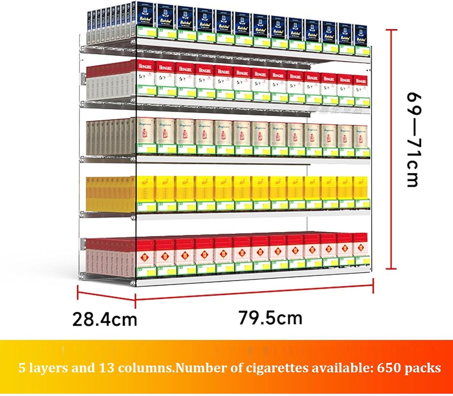 10 Pack Cigarette Display Holder - Retail Tobacco Pusher Tray, Supermarket Stand Rack, Clear Matchbook Divider Case, Organized Floating Shelf for Effective Product Presentation