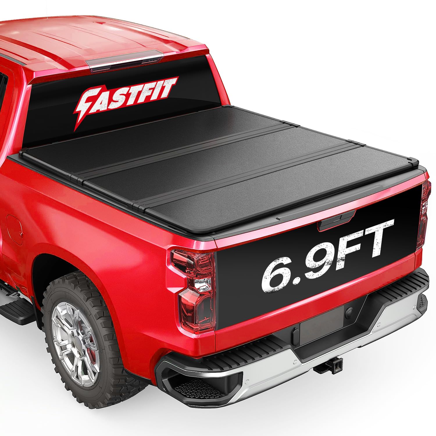 FASTFIT Hard Tri-Fold Tonneau Cover Fits 2020-2025 Chevy Silverado/GMC Sierra 2500 HD 3500 HD with 6.9ft (82.2in) Truck Bed w/o Multi-Flex Tailgate | On Top |