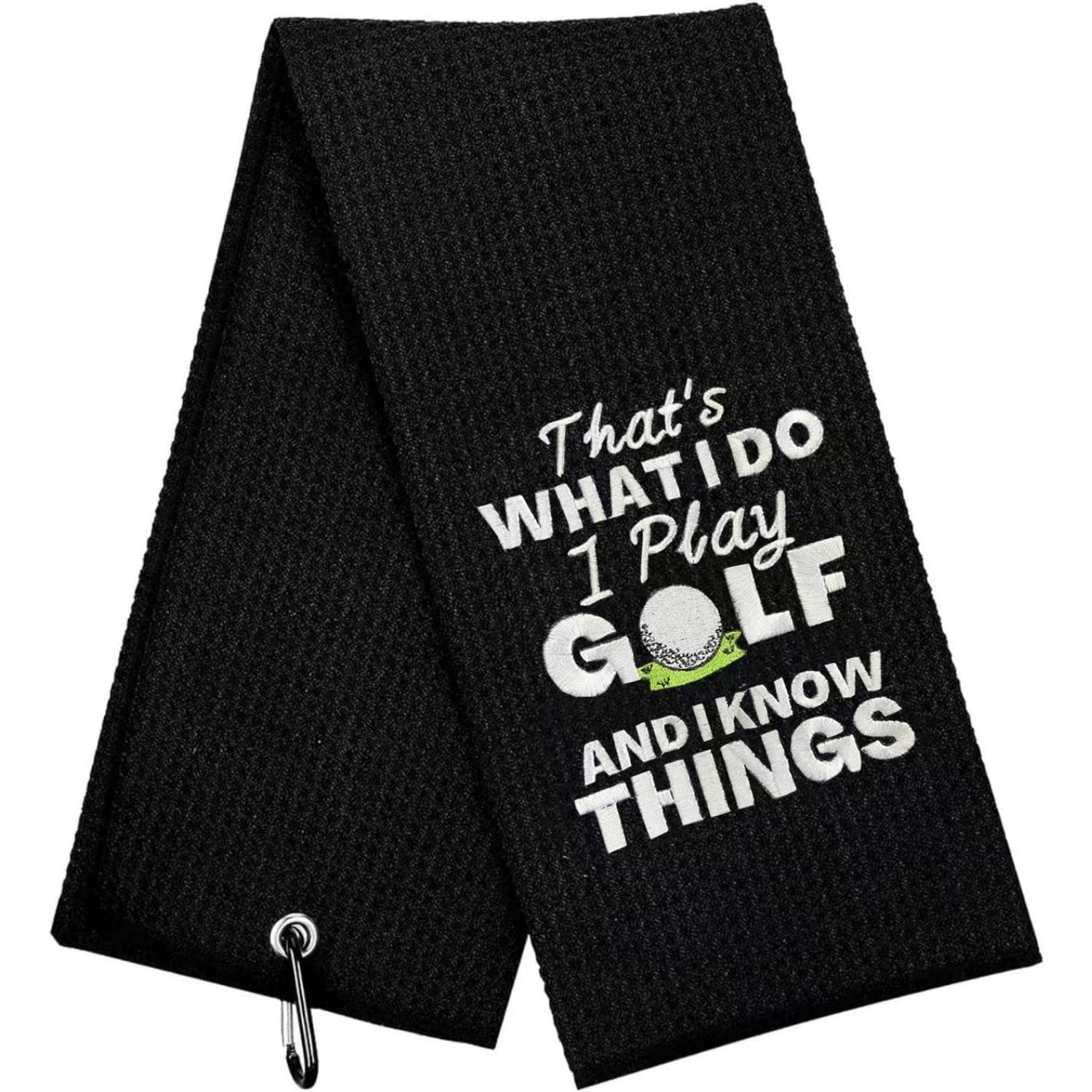 botogift Golf Towels, Embroidered Funny Golf Towel - Golf Gifts for Men or Women, Golf Accessories for Men or Women, That's What I Do I Play I Know