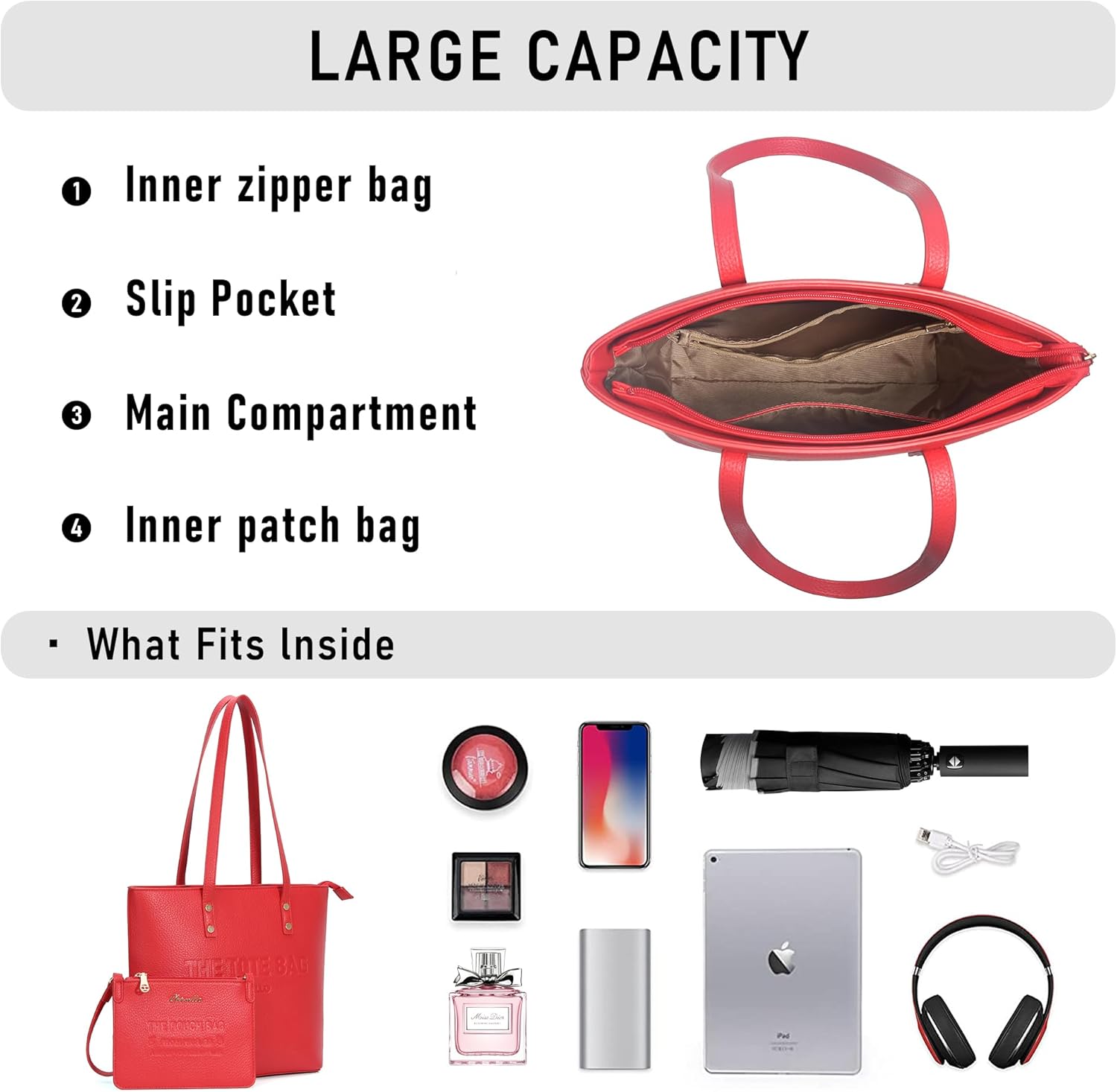 Tote Bag for Women, Medium Top Handle Handbags Purse - Image 6