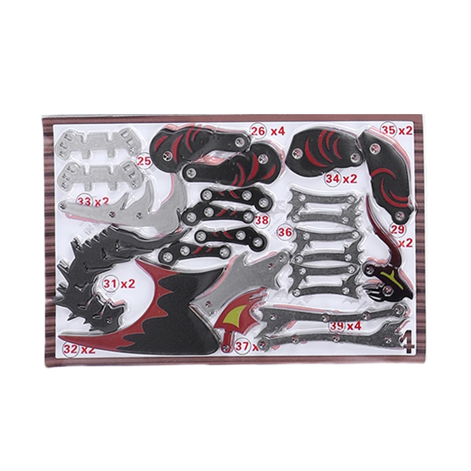 Generic Puzzle 3D z Metalowym Smokiem Montaż Mechaniczny Model ze Stali Nierdzewnej dla Dorosłych i Kolekcjonerów 9,76 X 5,94 X 5,94 Cala