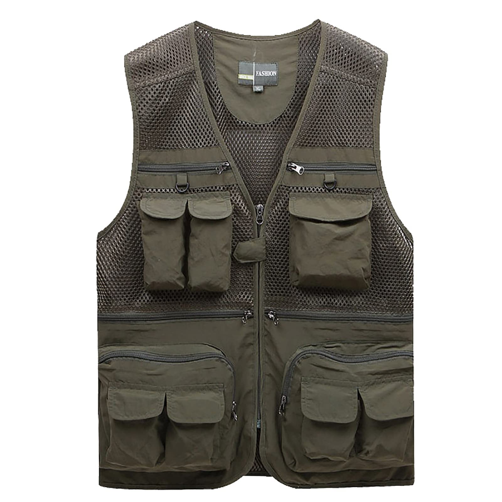 G&F Hombres Chaleco Pesca Multibolsillos Chaleco Cámping Caza Fotografía Chaleco Secado Rápido Verano (Color : Green, Size : 4XL)