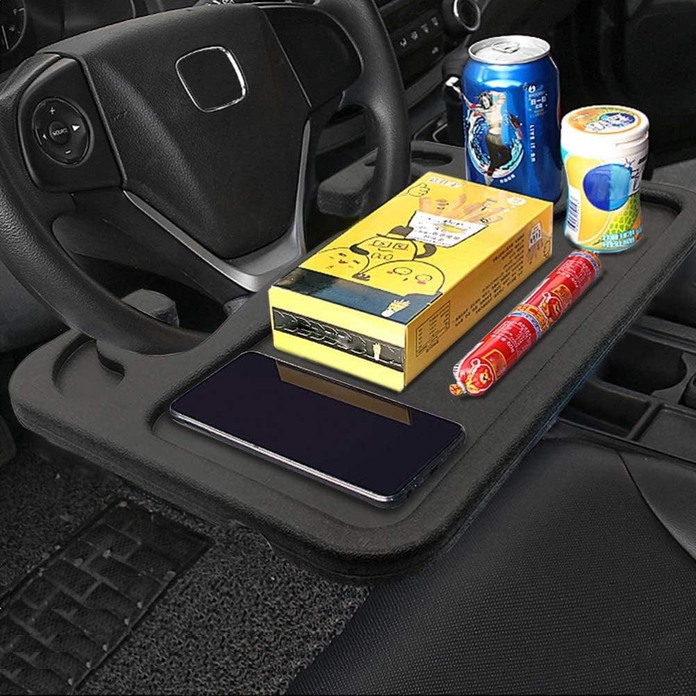 Bticx Car Tray for Steering Wheel - Convenient Removable Steering Wheel Desk, Auto Car Steering Wheel Tray for Computer Food Snack Lunch Drinking Car Laptop Desk Eating Table : Automotive