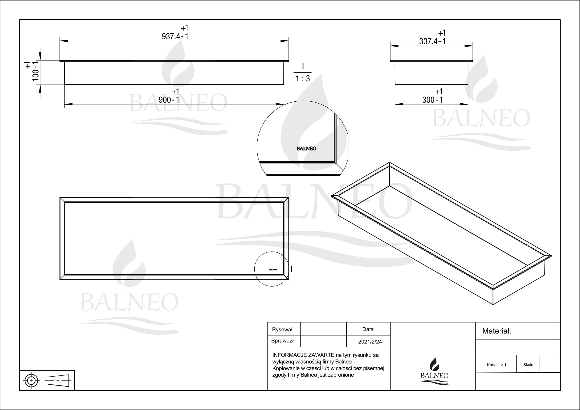 Wall-Box One Acero Inoxidable Negro 90x30x10cm Nicho de Ducha de Pared Impermeable