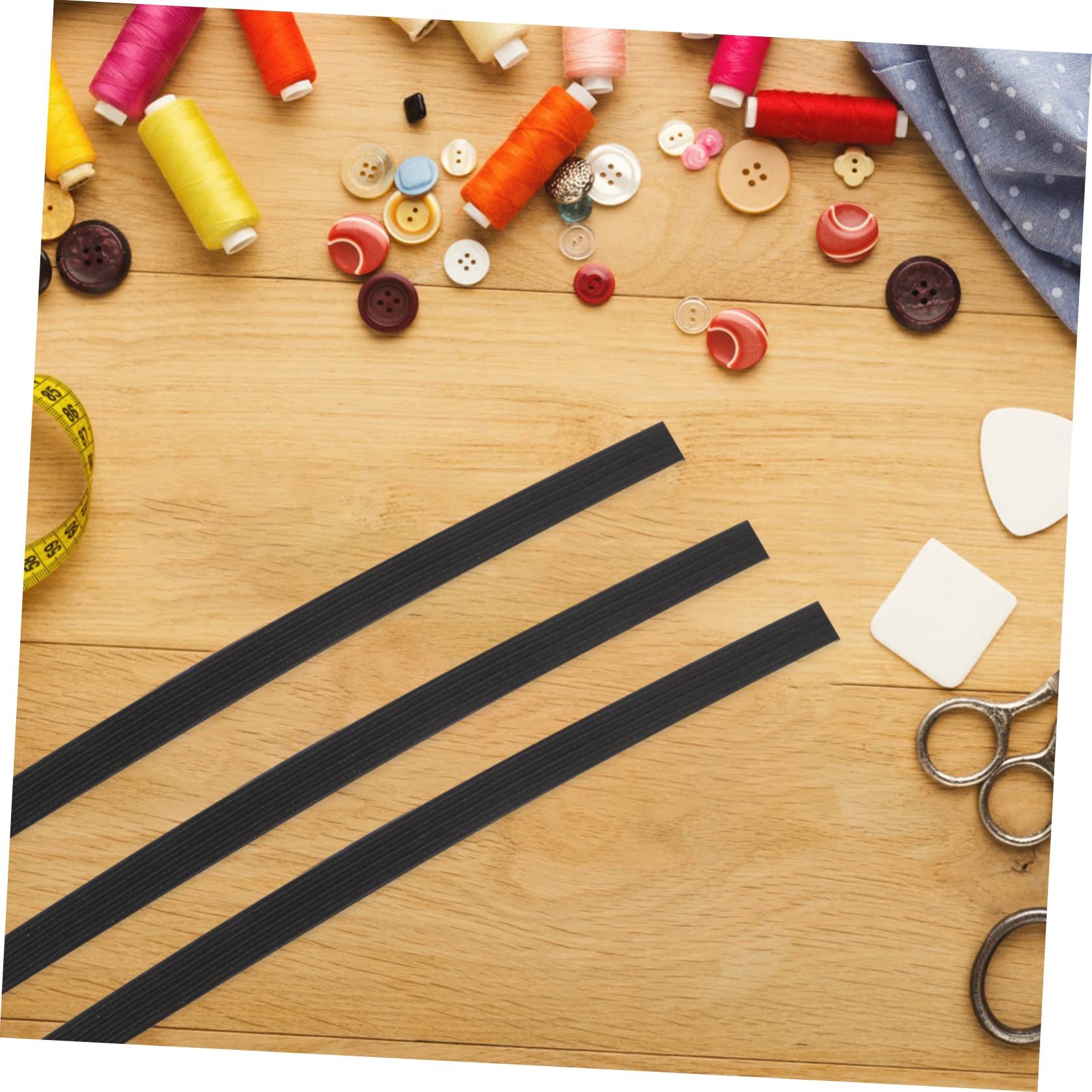 Banda Elástica Negra Para Coser Cordón Elástico Para Ropa Banda De Goma Para Bricolaje y Manualidades Para Cerraduras y Ajustes De Prendas