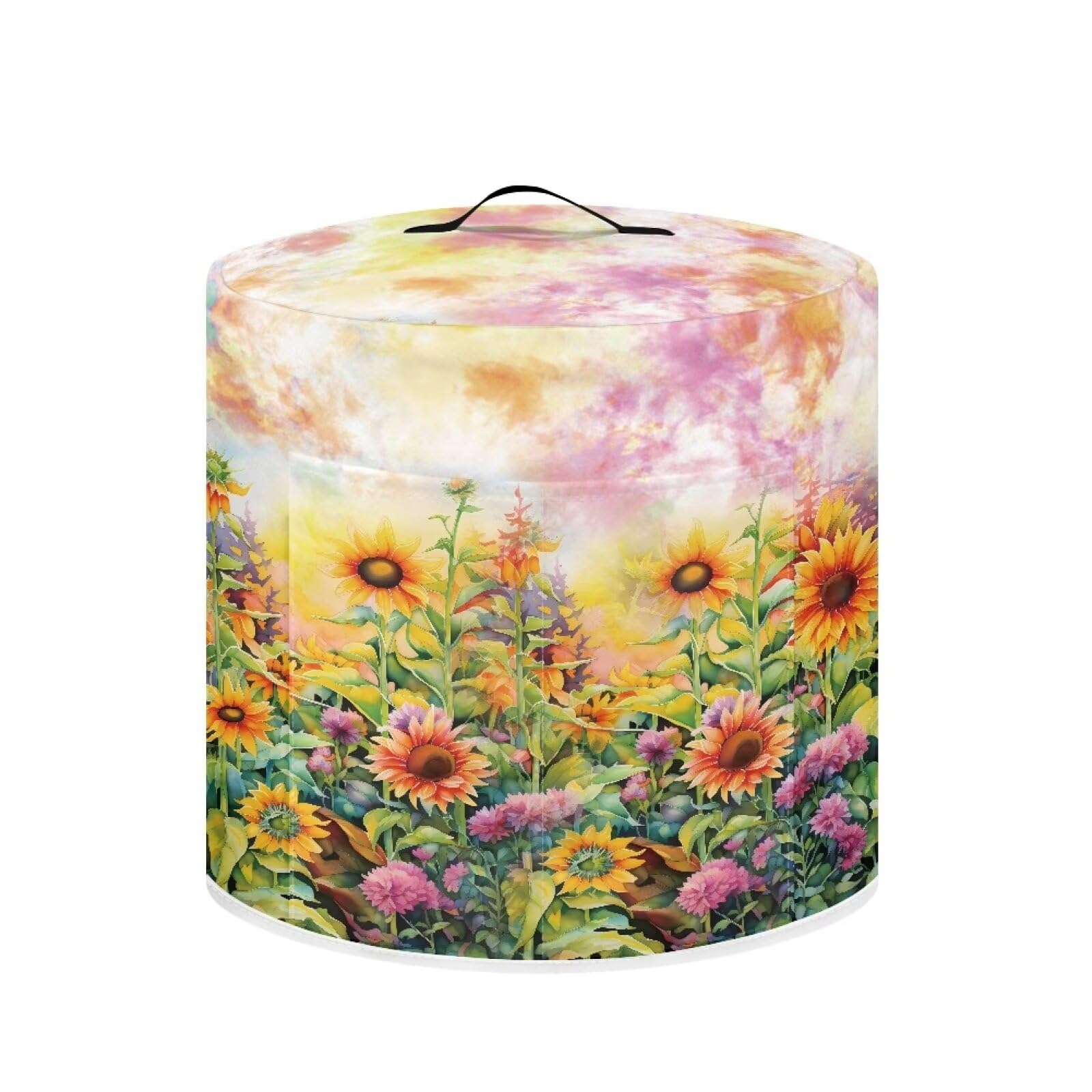 Cozeyat Sunflowers Pressure Cooker Air Fryer Cover,Round Pressure Cooker Dust Cover,Protective Cover with Pocket Kitchen Appliances for Electric Pressure Cooker Air Fryer Rice Cooker Steamer