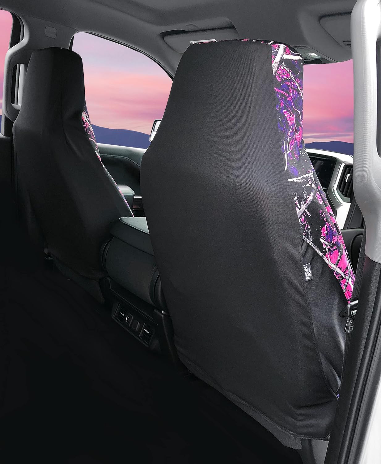 NW Seat Covers - Camo Seat Covers for Truck Cars Suv's Universal Fit, Fits Most Bucket Seats, 2 Front Seat Covers, Airbag Compatible Waterproof - Official Licensed Product Muddy Girl Camo