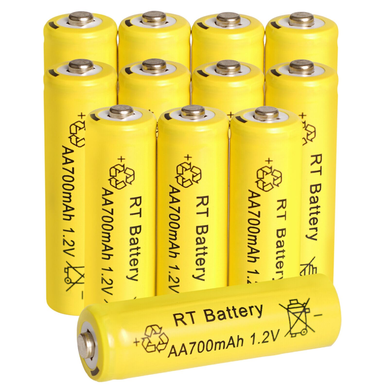 Tokeyla Ni-MH AA Rechargeable Batteries 700mAh, Double A Battery 1.2V Battery for Outdoor Solar Lights, String Lights, Pathway Lights (12pack)