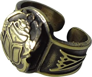 خاتم نحاس فرعوني بمقاس قابل للتعديل ومحفور بشكل خنفساء ورمز هيروغليفي للصحة والخصوبة والخلود، من بونبالون، للنساء