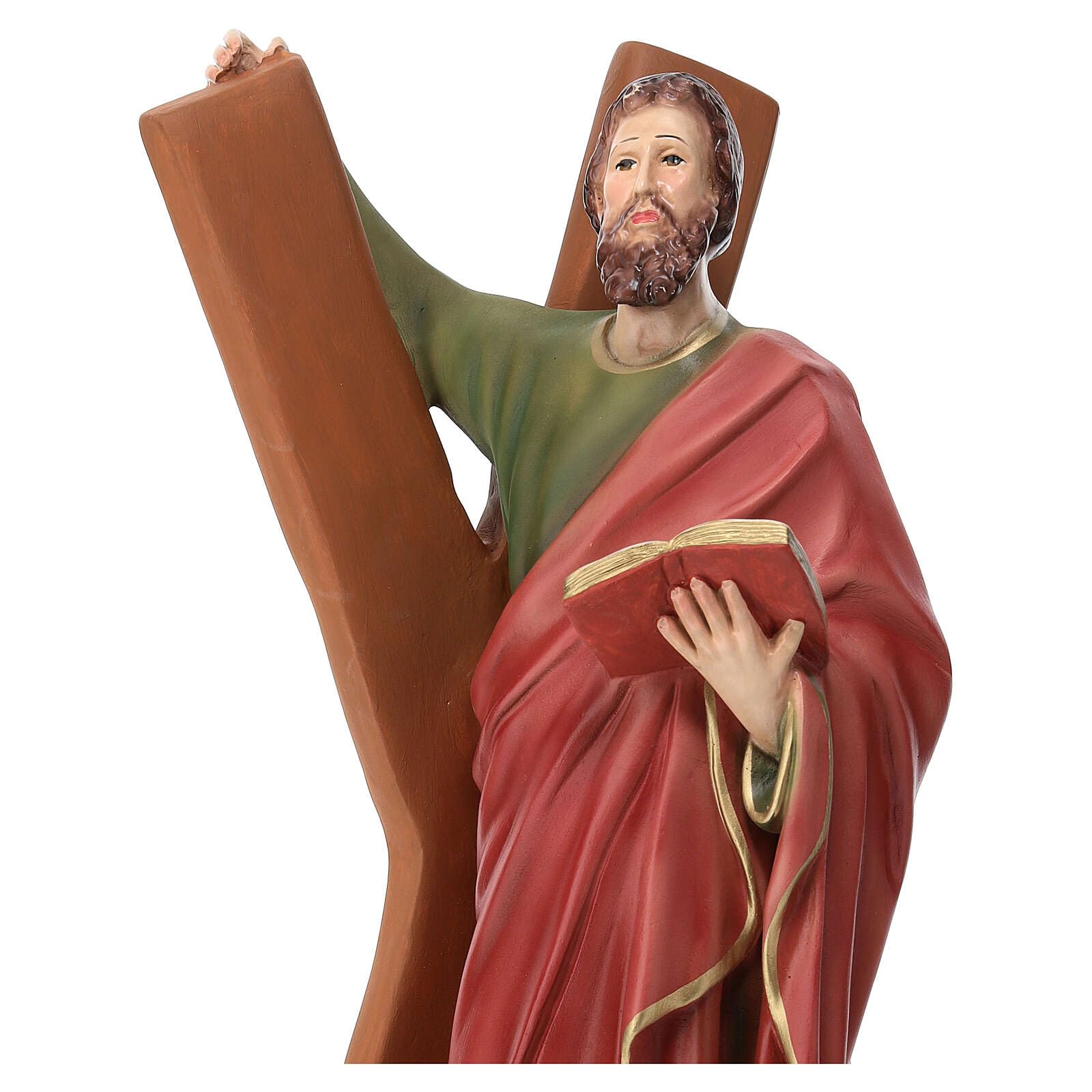 Generico Statua Sant'Andrea con Croce e Libro 44 cm in Resina