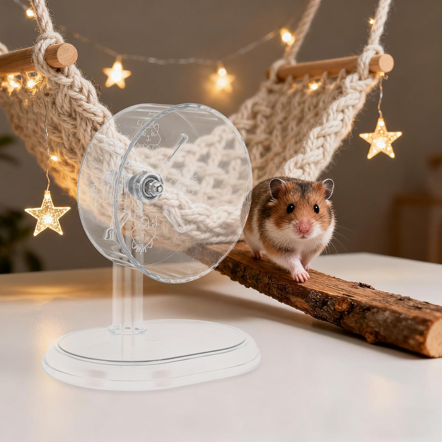 Toddmomy Silent Hamster Running Exercise Wheel with Stable Stand Design, Pp Material Small Animal Wheel for Mice and Chinchillas, Easy Maintenance Quiet Sports for Small Pets