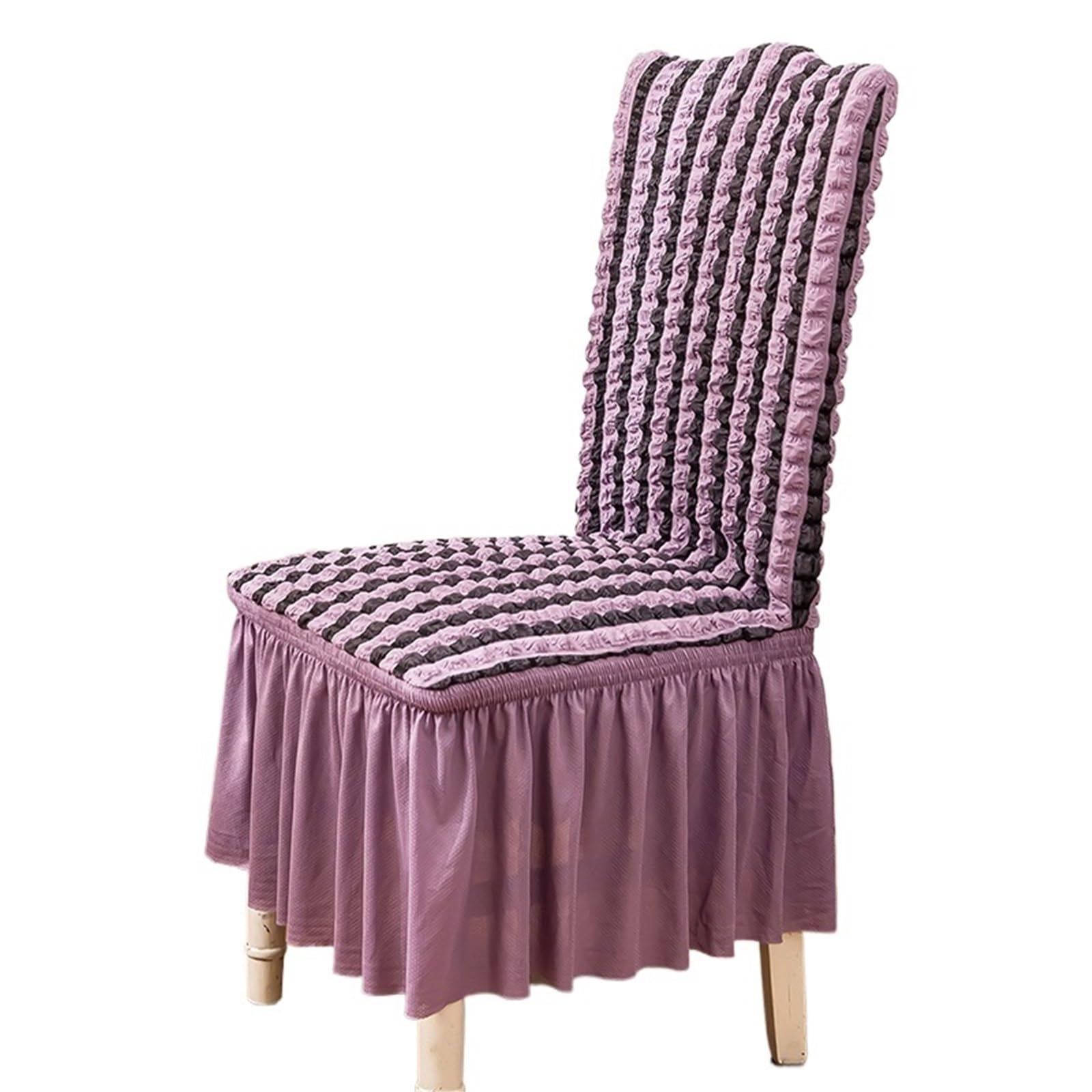 Stuhlbezüge mit Volant 6 Stück Stuhlhussen for Esszimmer, Bankettstuhl, Stretch-Stuhlrock, elastisch, Hochzeitsstuhl-Dekoration für Hotels und Hochzeiten(Color 16)