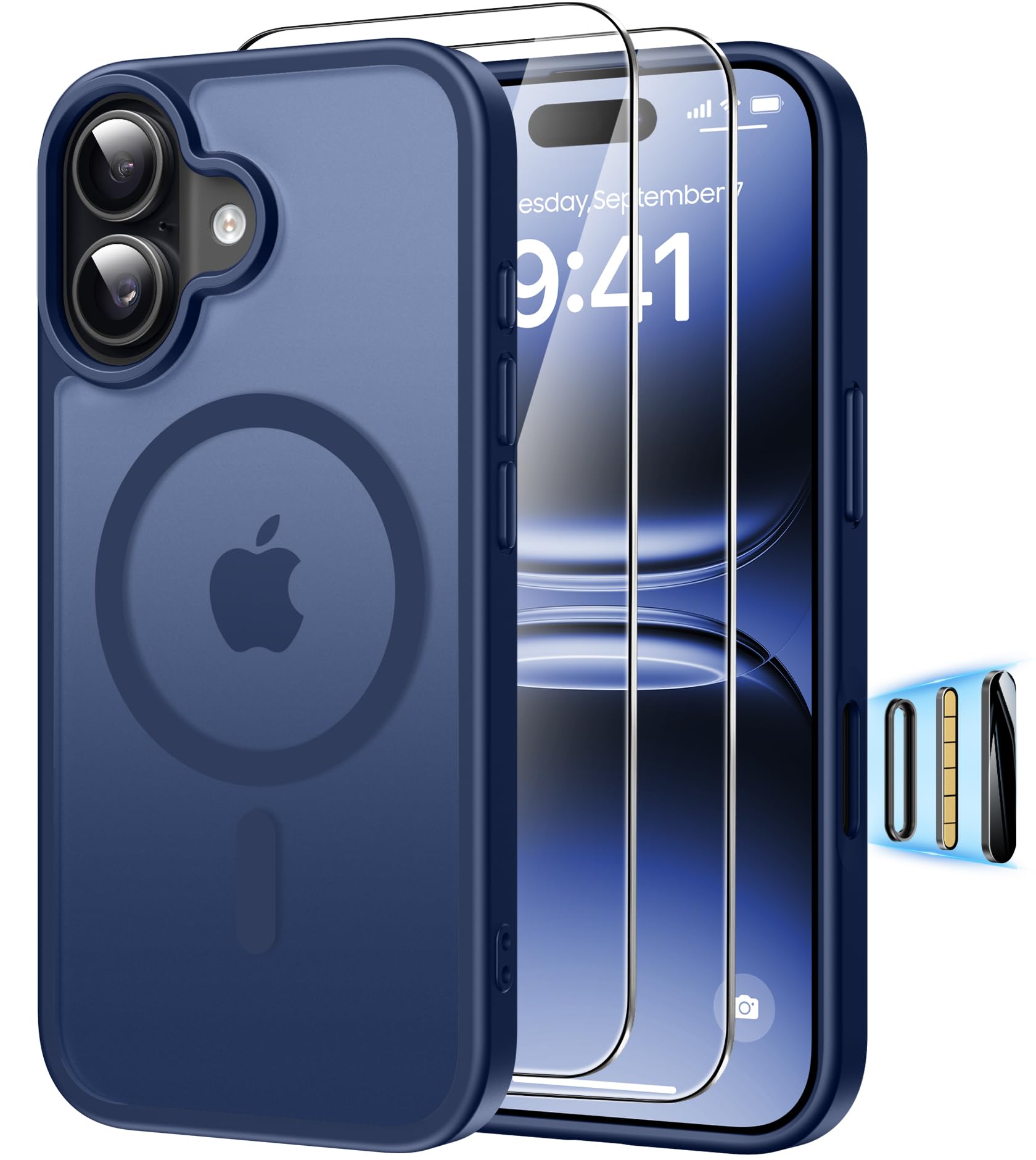 Magnética Funda para iPhone 17 Pro Compatible MagSafe con 2 Cristal Templado, Control de Cámara, Protección Carcasa Antigolpes Anti-Amarillo Tapa Case iPhone 17 Pro, Transparente — view 17