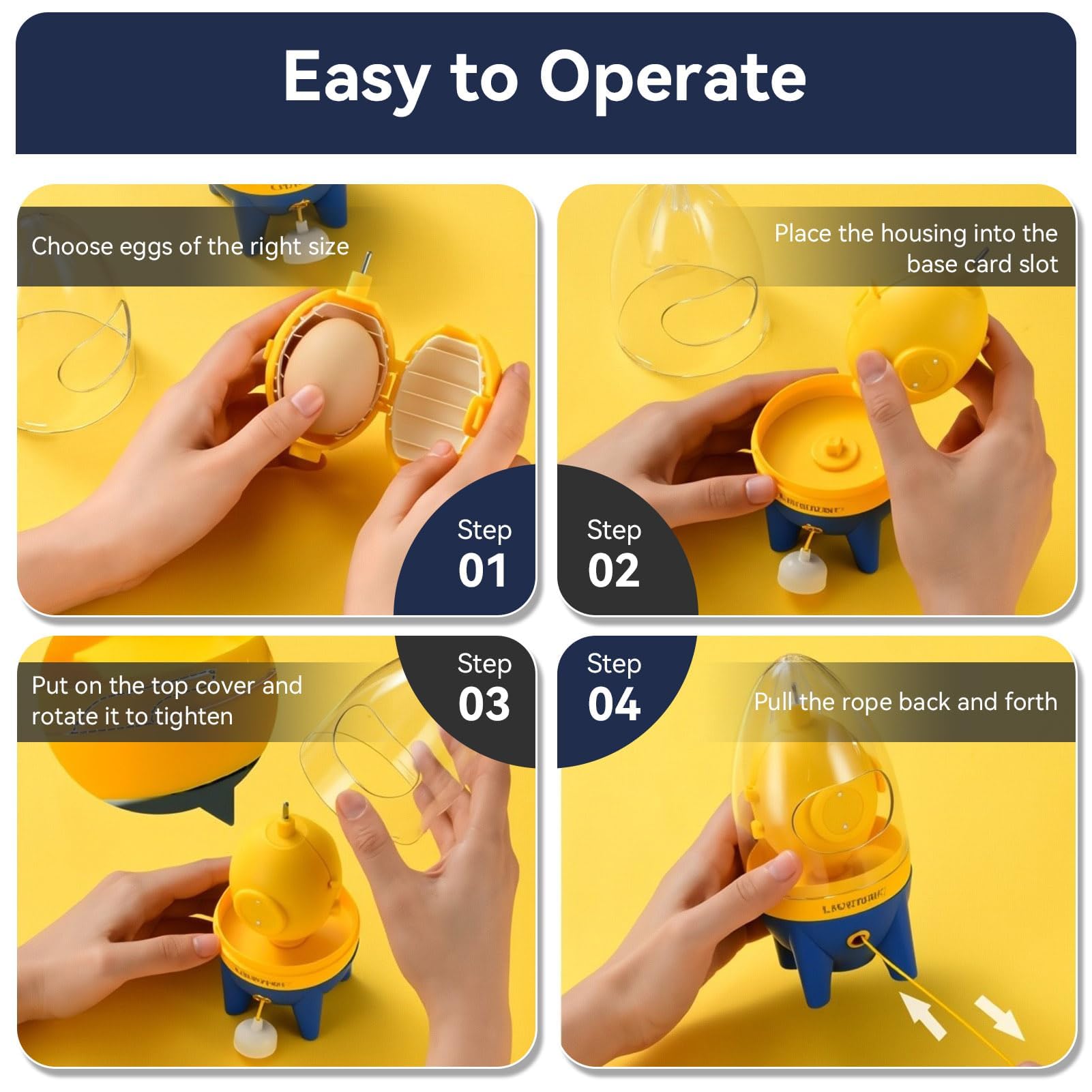 Egg Mixer Manual Egg Shaker Egg Spinner For Boiled Golden Eggs Egg Spinner Golden Egg Maker Egg Shaker Egg Scrambler Manual Mixer(Yellow)