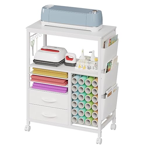 Craft Organizer and Storage Cart Compatible with Cricut Machine Stand