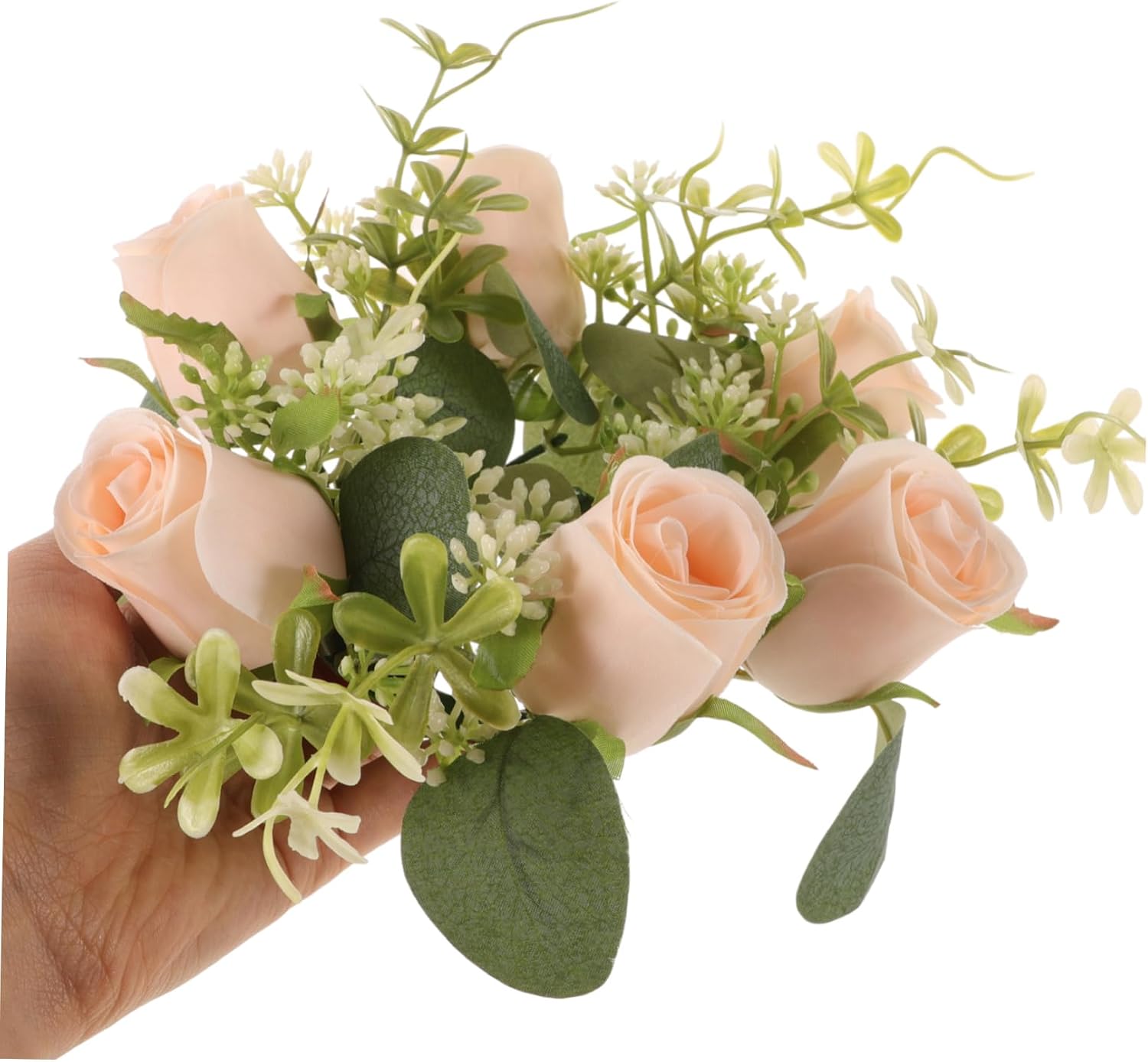 Artificial Candle Wreath Elegant Faux Flower Candle Centerpiece for Weddings Spring Home Decor and Farmhouse Parties Color