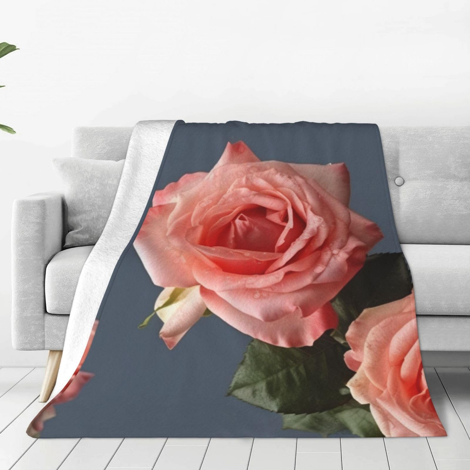 Couverture rose micro polaire légère jeté de canapé lit toutes saisons