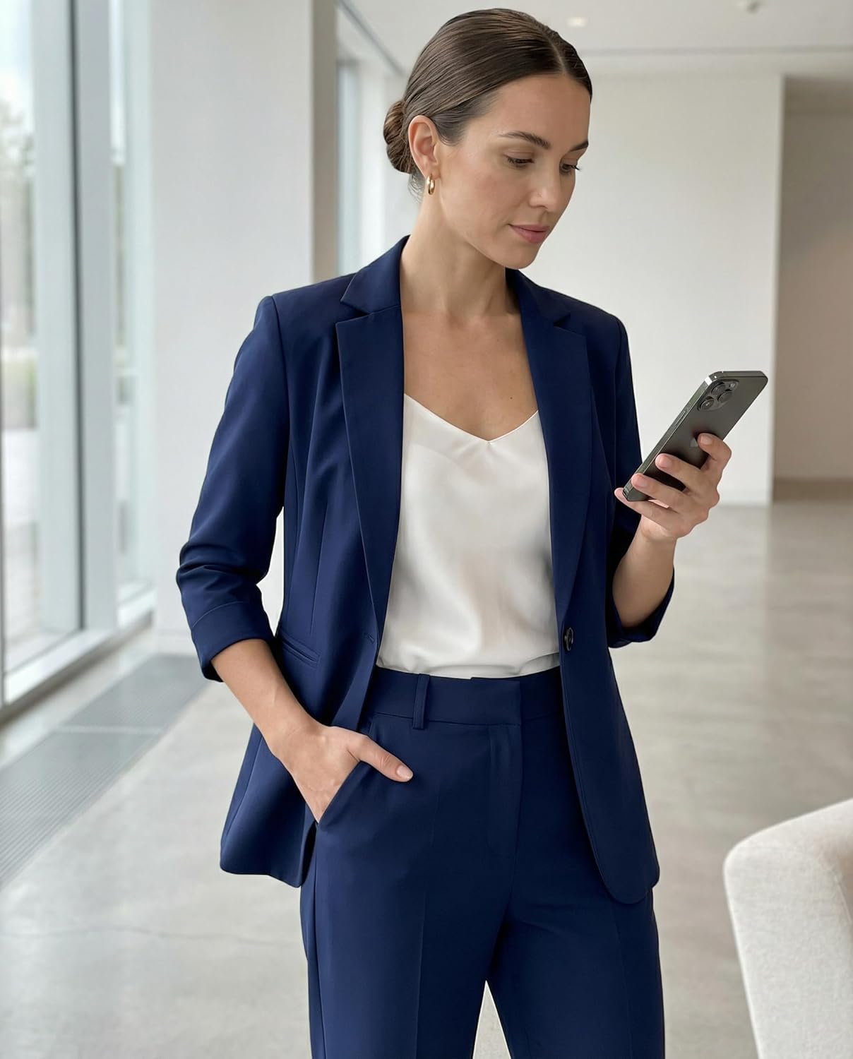 Beninos Womens Blazers 3/4 Sleeve Lightweight Office Work Blazer Jacket - Image 3